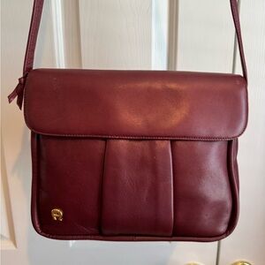 Vintage Oxblood Leather Aigner Bag